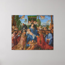 Feast of the Rose Garlands, 1506 (oil on wood) Canvas Print