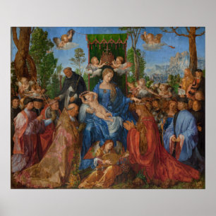 Feast of the Rose Garlands, 1506 (oil on wood) Poster