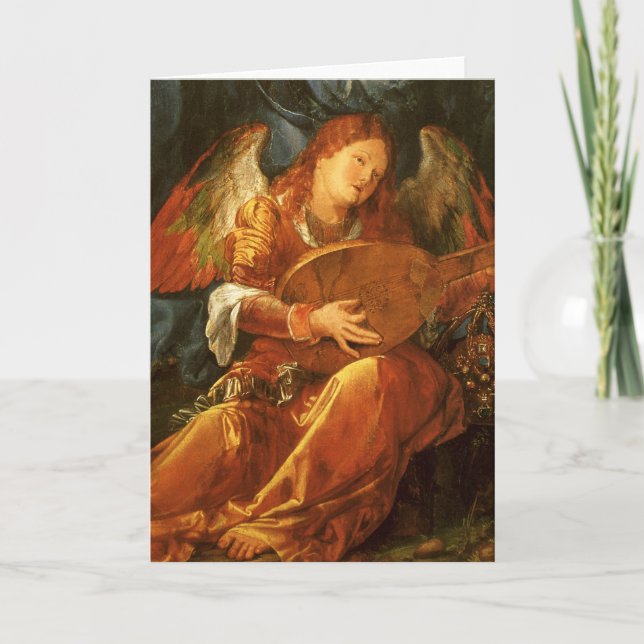 Feast of the Rose Garlands Angel by Albrecht Durer Holiday Card (Front)