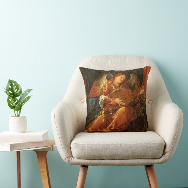 Feast of the Rose Garlands Angel by Albrecht Durer Throw Pillow (Chair)