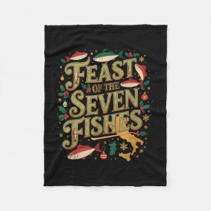 Feast Of The Seven Fishes Festive Italian Holiday Fleece Blanket