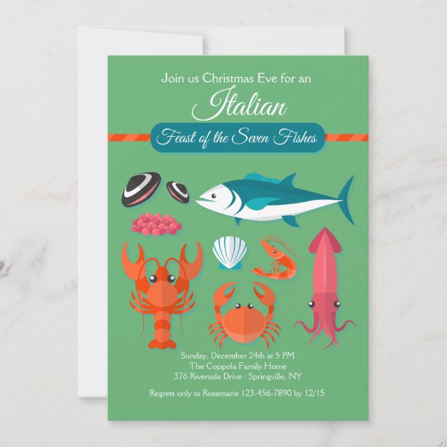 Feast of the Seven Fishes Invitation (Front)