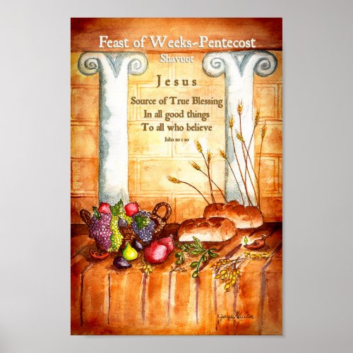 Feast of Weeks _ Pentecost Shavuot Inspirational Poster