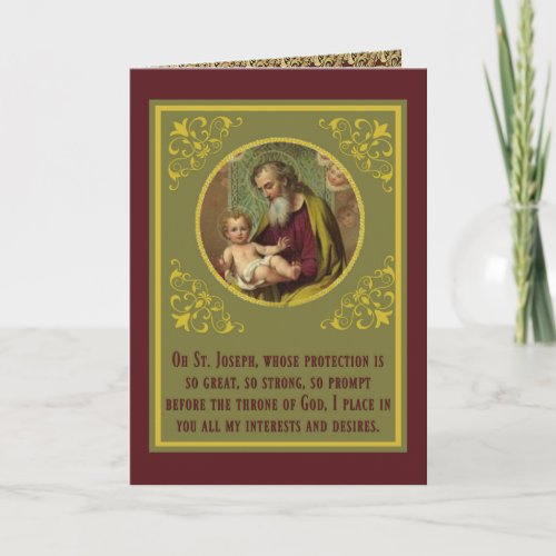 Feast St Joseph Jesus Prayer Religious Vintage  Card