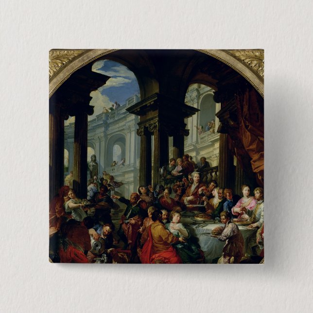Feast under an Ionic Portico, c.1720-25 Button (Front)