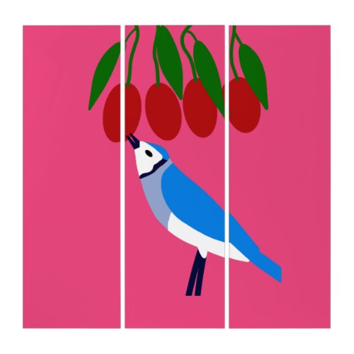 Feasting Blue Jay Triptych