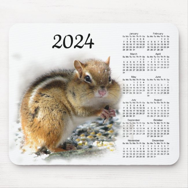 Feasting Chipmunk 2024 Animal Nature Calendar