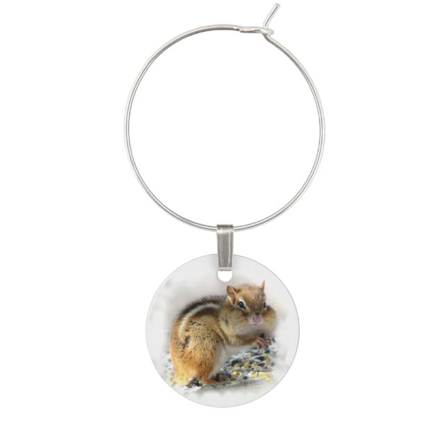 Feasting Chipmunk Wine Charm (Front)