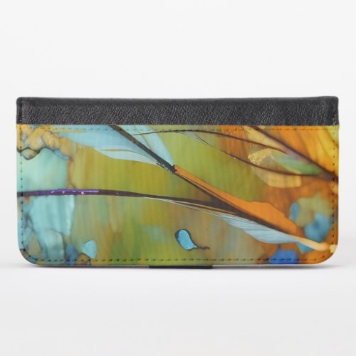 Feather Abstract  AI Art  iPhone XS Wallet Case