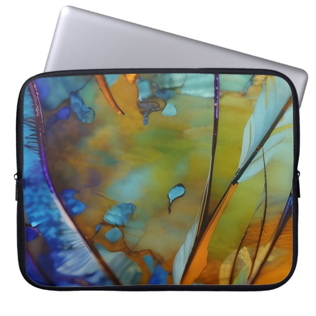 Feather Abstract  AI Art   Laptop Sleeve (Front)