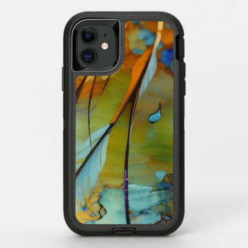 Feather Abstract  AI Art  OtterBox Defender iPhone 11 Case