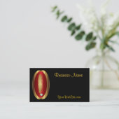 Feather and Diamond Logo Business Card (Standing Front)