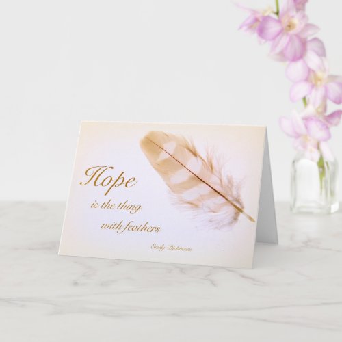 Feather And Hope Quote Get Well Card