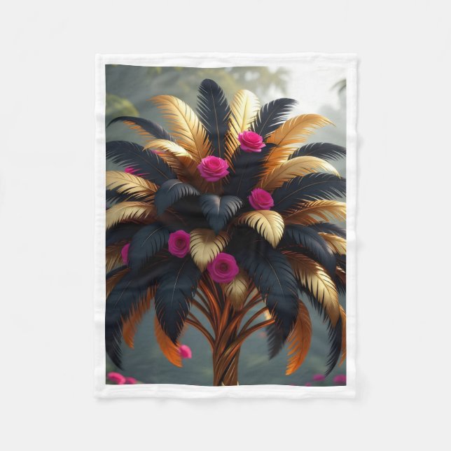 Feather and Rose Tree Blanket (Front)