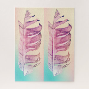 Feather art funky colorful challenging jigsaw puzzle