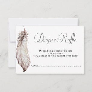 Feather Baby Show Gender Neutral Diaper Raffle Invitation