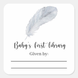 Feather - Baby Shower bookplate