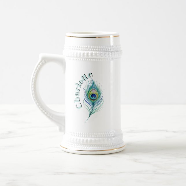 Feather Beer Stein (Left)