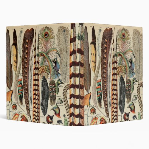 Feather Bird Wildlife Antique Feathers 3 Ring Binder