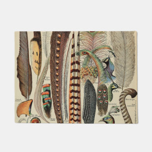 Feather Bird Wildlife Antique Feathers Doormat