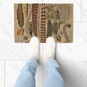 Feather Bird Wildlife Antique Feathers Fiber Doormat