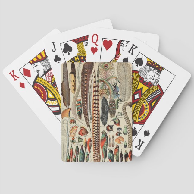Feather Bird Wildlife Antique Feathers Poker Cards (Back)