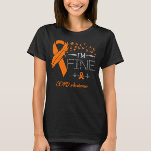 Feather Birds I'm Fine COPD Awareness T-Shirt