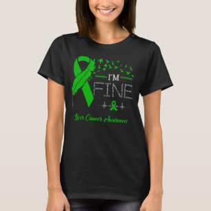 Feather Birds I'm Fine Liver Cancer Awareness T-Shirt