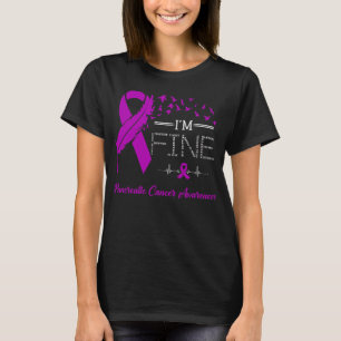 Feather Birds I'm Fine Pancreatic Cancer Awareness T-Shirt