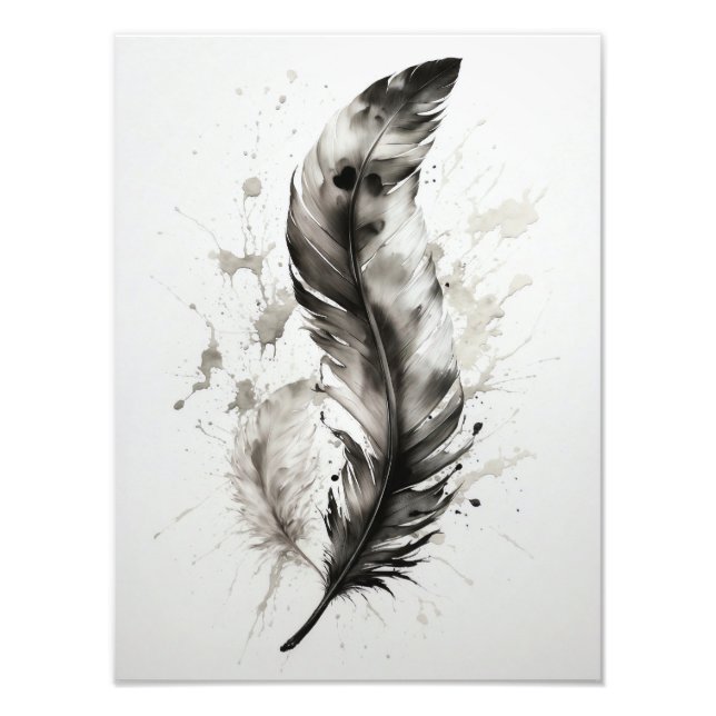 Feather - Black and white Photo Print (Front)