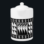 Feather Blessings in Gray Teapot<br><div class="desc">This unique artwork is another version of previous art that showcases pueblo culture in the southwestern part of the United States. These Native American cultures have been here for centuries and continue to share their culture and art to many visitors today. This design is a representation our cherished feathers and...</div>