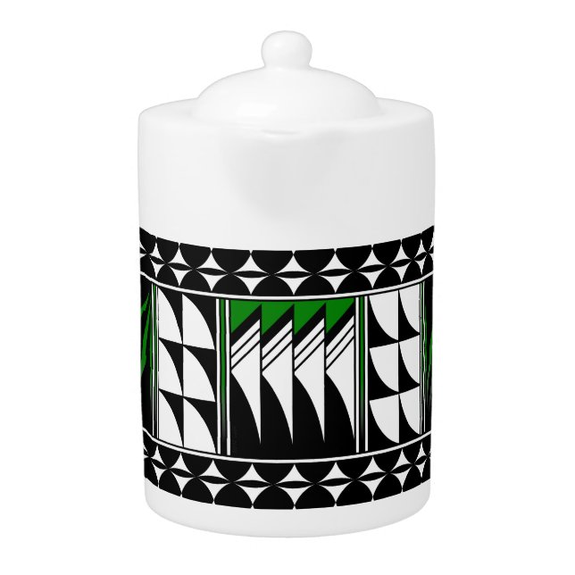 Feather Blessings in Green Teapot (Front)