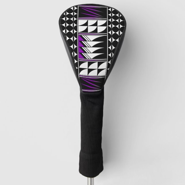 Feather Blessings in Purple Golf Head Cover (Front)