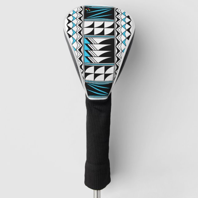 Feather Blessings in Turquoise Golf Head Cover (Front)