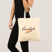 Feather Boho Native Thankful Typography Tote Bag (Front (Product))