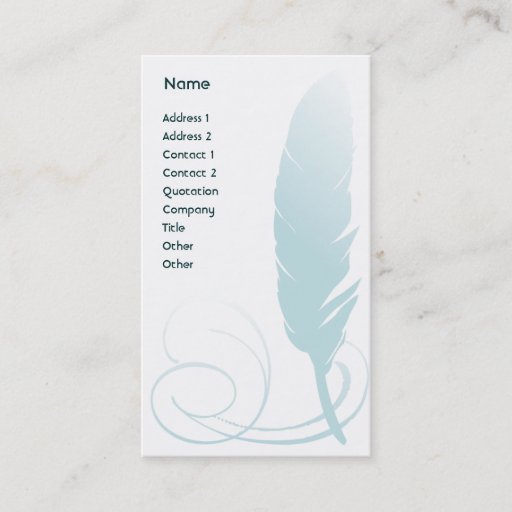 Customizable Feather - Business Business Card Templates