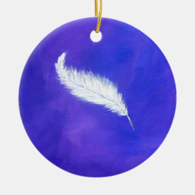 Feather Ceramic Ornament (Front)