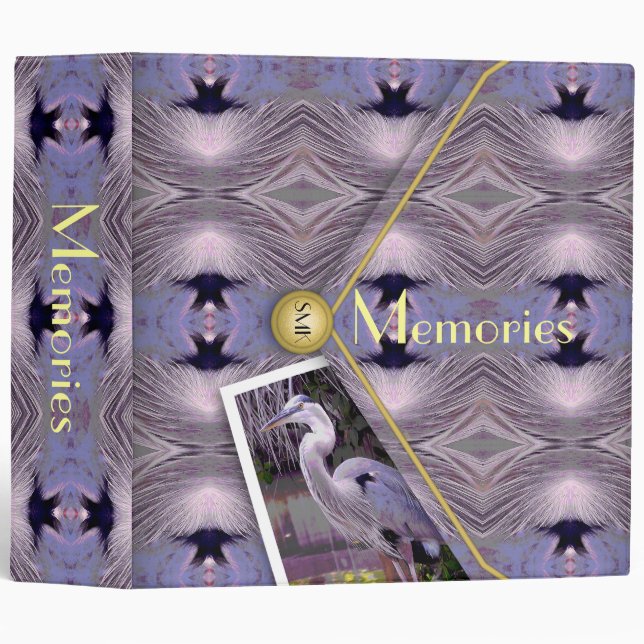 Feather Clutch Bag with Photo  3 Ring Binder (Front/Spine)