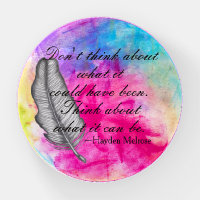 Feather Colorful Abstract Boho Whimsical Art Quote Paperweight