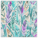 FEATHER DANCE Boho Chic Watercolor Pattern Fabric