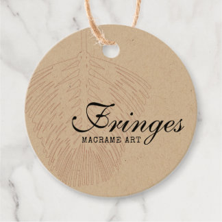 Feather Design Boho Macrame Thank You Hang Tag
