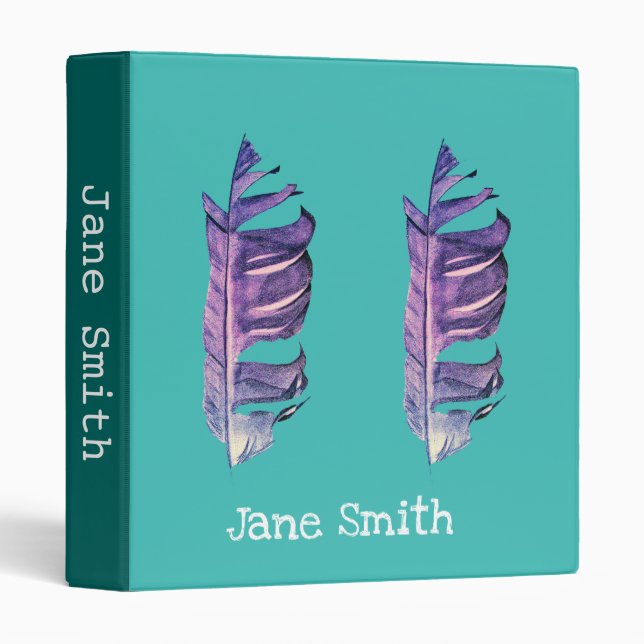 Feather drawing fine art original illustration 3 ring binder (Front/Spine)