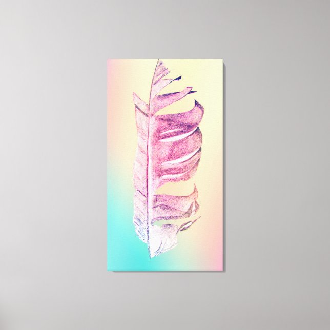Feather drawing fine art original illustration canvas print (Front)
