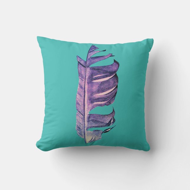 Feather drawing fine art original illustration throw pillow (Front)