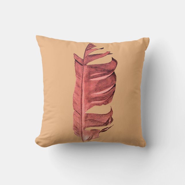 Feather drawing fine art original illustration throw pillow (Front)