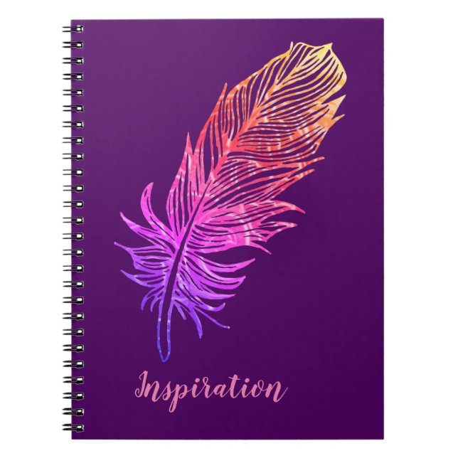 Feather Drawing, inspiration Notebook (Front)