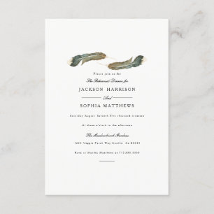 Feather Duo   Watercolor Wedding Invite