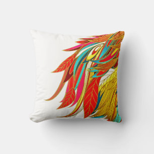Feather elegant modern colorful abstract art throw pillow