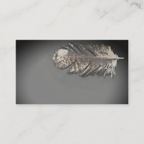 Feather Feathers Gray Rustic Business Cards
