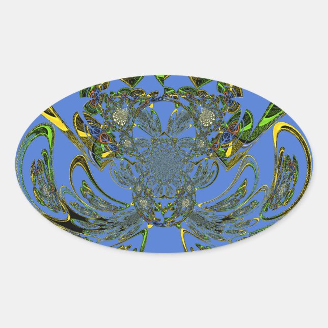 Feather Fish Oval Sticker (Front)